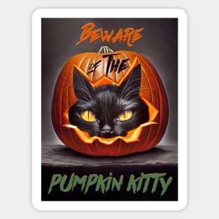 Beware Of The Pumpkin Kitty Sticker